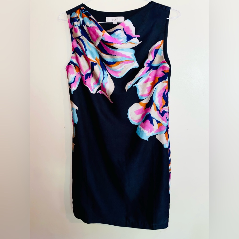 LOFT Colorful Floral Top Mini Dress Size 4